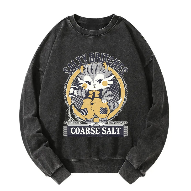 Salty Britches Coarse Salt Cat Washed Sweatshirt