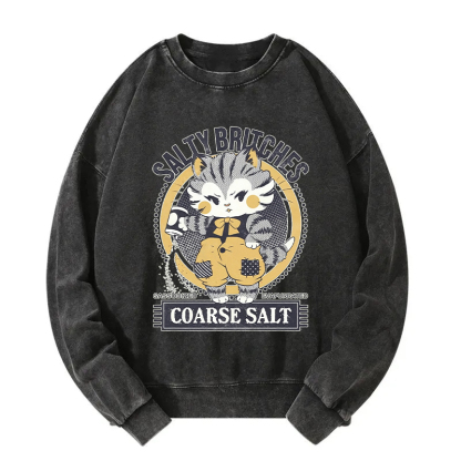 Salty Britches Coarse Salt Cat Washed Sweatshirt