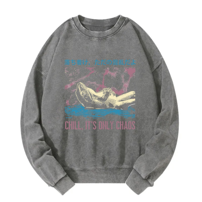 Stay Calm Frog Japanese Washed Sweatshirt