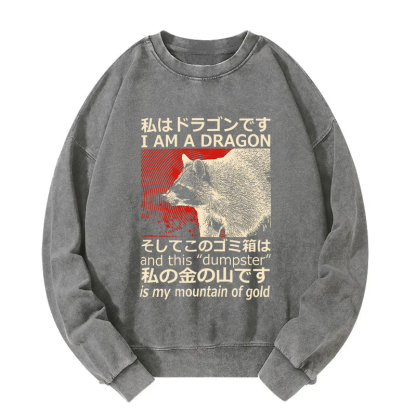 I'm A Dragon and this "Dumpster" is My Mountain of Gold Washed Sweatshirt