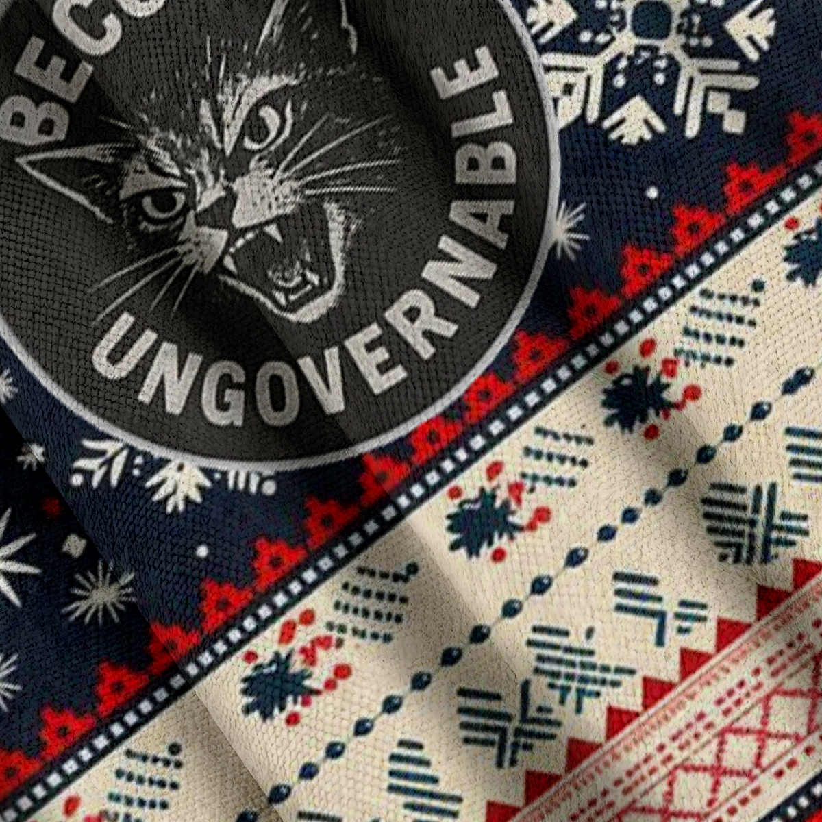 Baddieca BECOME UNGOVERNABLE Christmas Ugly Sweatshirt