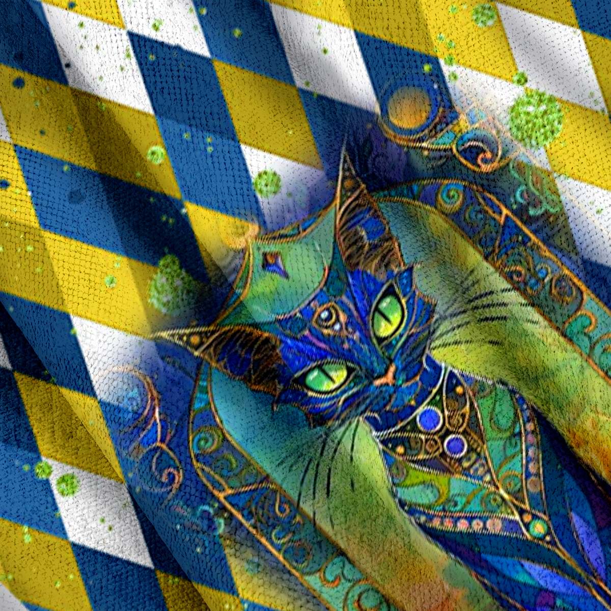 Stained Glass Cat Fun Christmas Ugly Sweatshirt