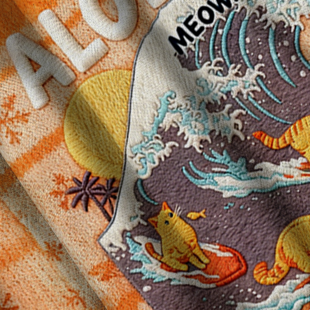 Baddiecat Free Surfing Cat Christmas Ugly Sweatshirt