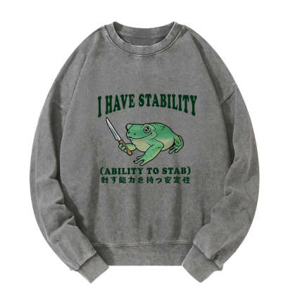Mentally Stable Assassin Frog Washed Sweatshirt