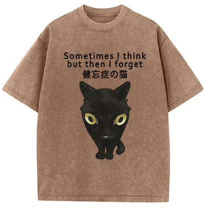 Amnesiac Cat Washed T-Shirt