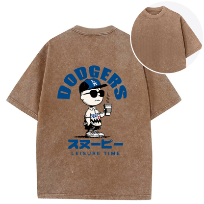 Dodger Snoopy Vintage Japanese Back Washed T-Shirt