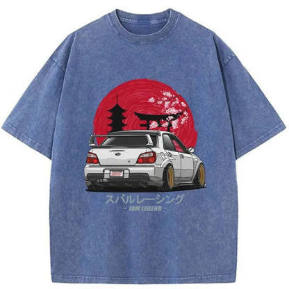 Subaru Racing Car Japanese Washed T-Shirt