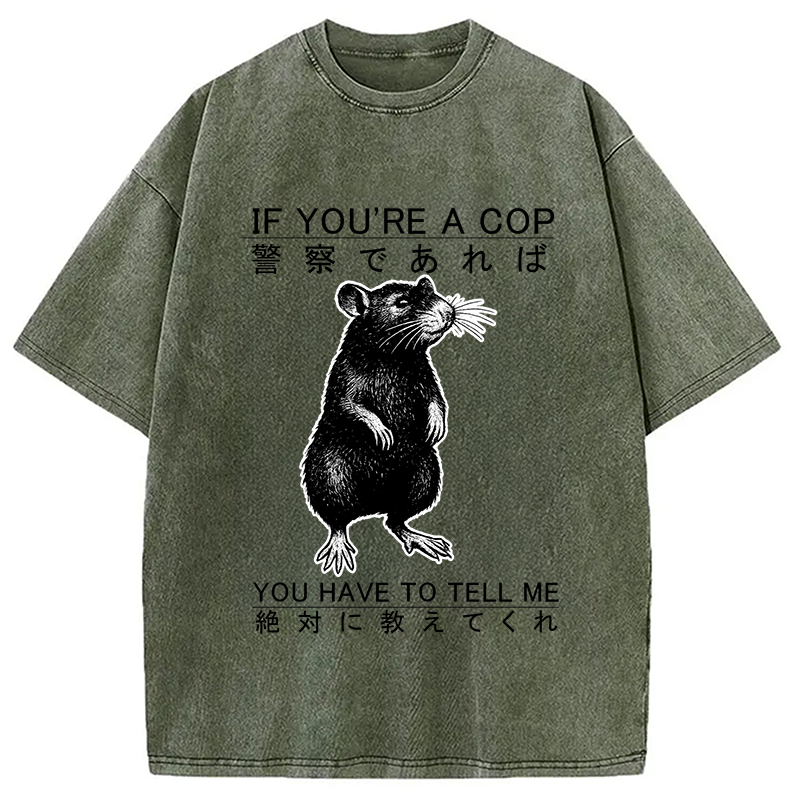 If You're A Cop Japanese Rat Washed T-Shirt