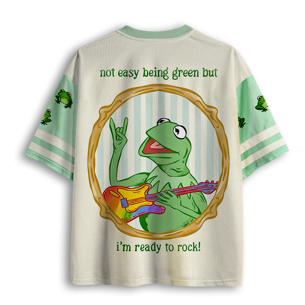 Baddiecat Funny Frog I'm Ready To Rock Mesh Jersey