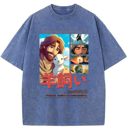 Tokyoviva Jesus Psalm 23 With Lamb Washed T-shirt