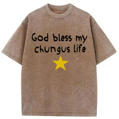 Tokyoviva God Bless My Chungus Life Washed T-shirt