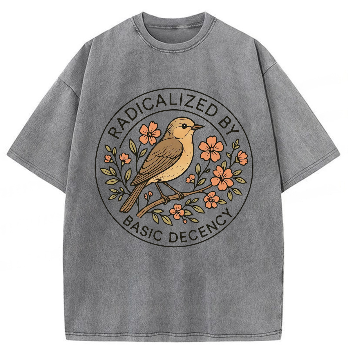 Tokyoviva Radicalized By Basic Decency Washed T-shirt