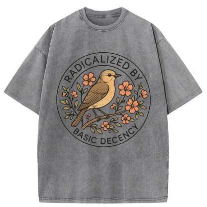 Tokyoviva Radicalized By Basic Decency Washed T-shirt