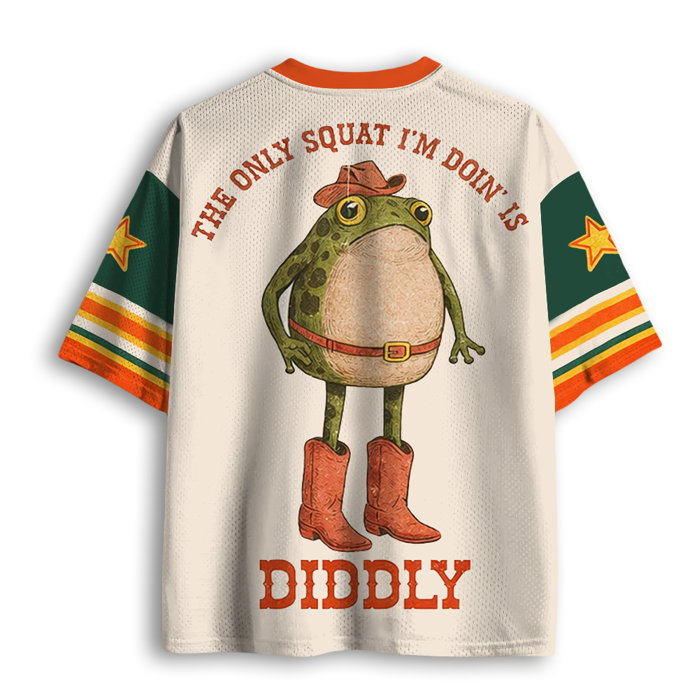 Baddiecat The Only Squat I'm Doin' Is Diddly Mesh Jersey