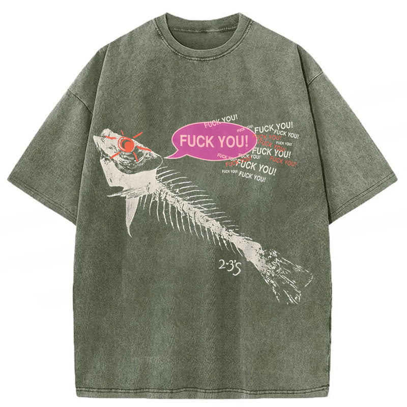 Tokyoviva Vintage 90’s Fish Skeleton Washed T-shirt