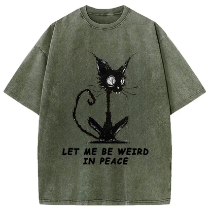 Cat Gradually Became Strange Washed T-Shirt