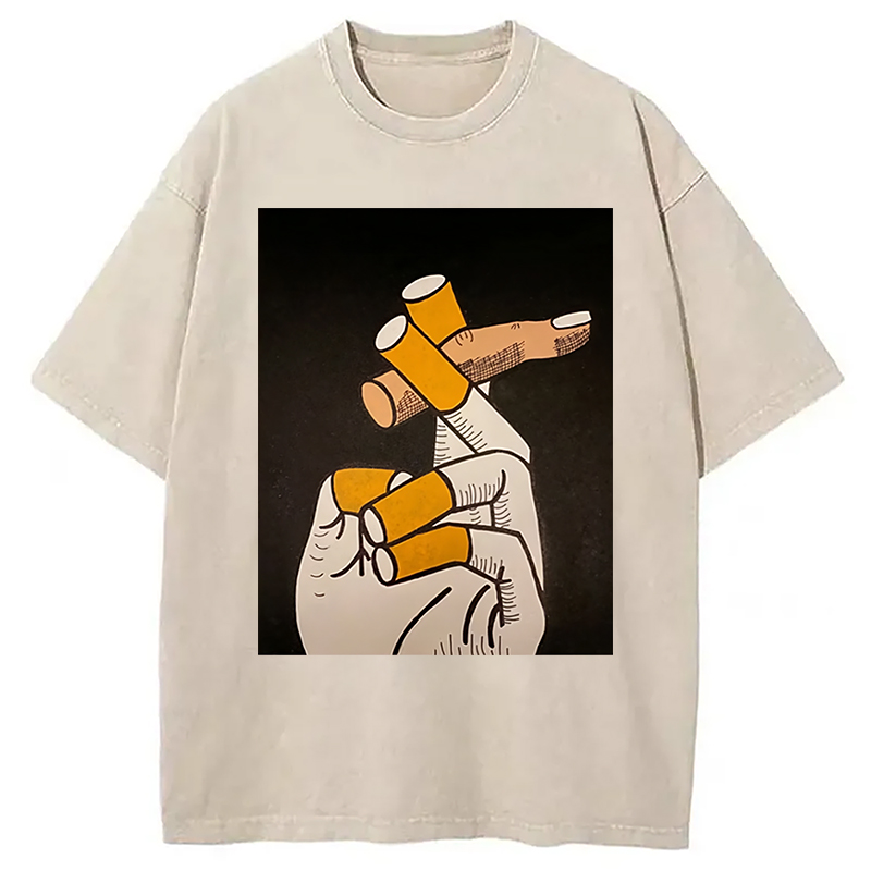Finger Cigarette Washed T-Shirt