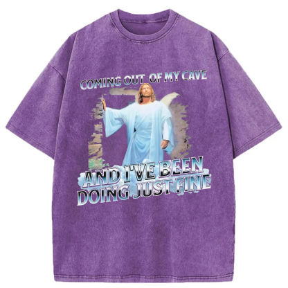Tokyoviva Jesus Coming Out Of My Cave Washed T-shirt