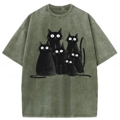 Tokyoviva Funny Cats Washed T-shirt