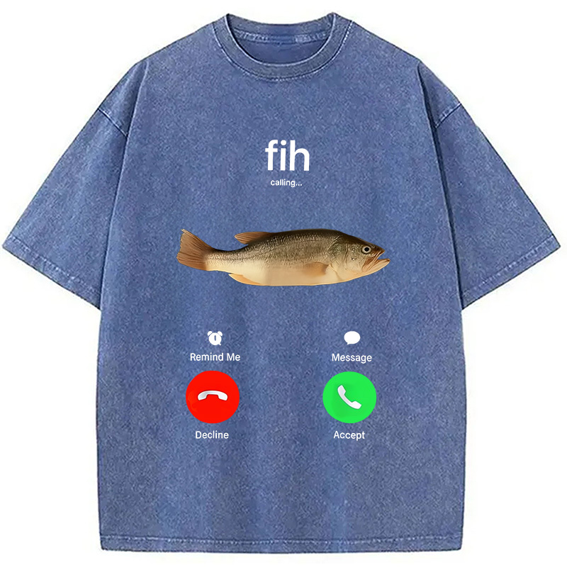 Fih Incoming Call Meme Washed T-Shirt