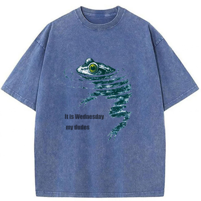 Tokyoviva Frog Swimming Washed T-shirt