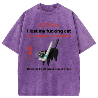 Tokyoviva I Lost My Cat Washed T-shirt