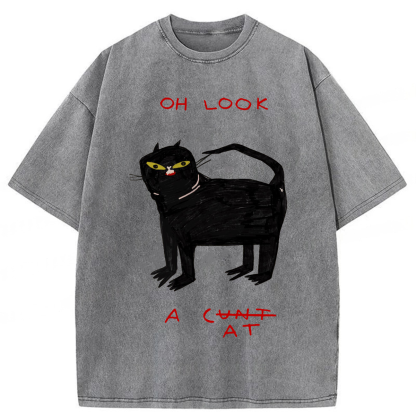 Tokyoviva Funny Cat Oh Look Washed T-shirt