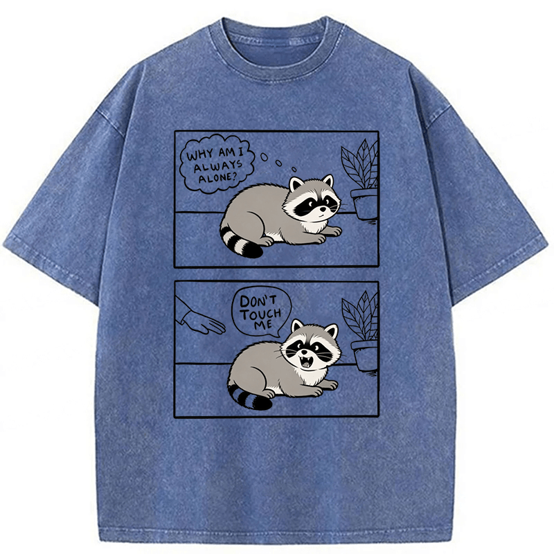 Tokyoviva Don't Touch Me Raccoon Washed T-shirt
