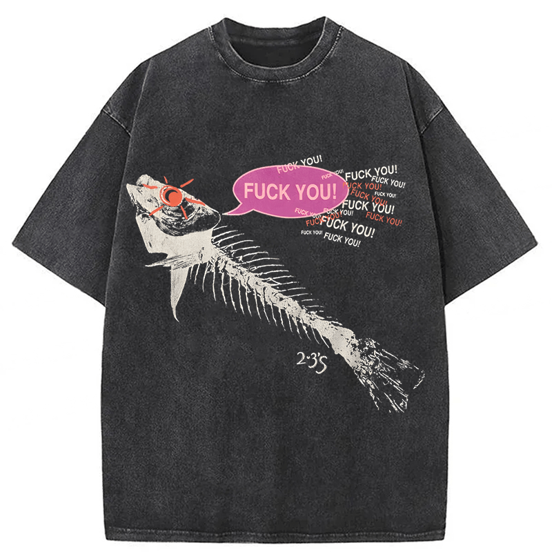 Tokyoviva Vintage 90’s Fish Skeleton Washed T-shirt