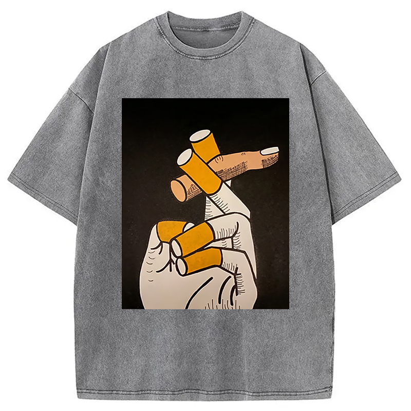 Finger Cigarette Washed T-Shirt