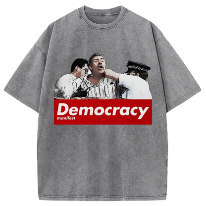 This Is Democracy Manifest Washed T-Shirt