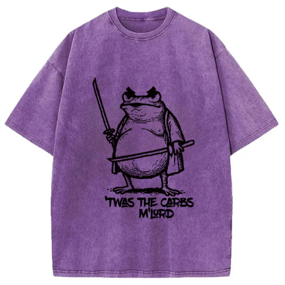 Fat Samurai Frog Washed T-Shirt