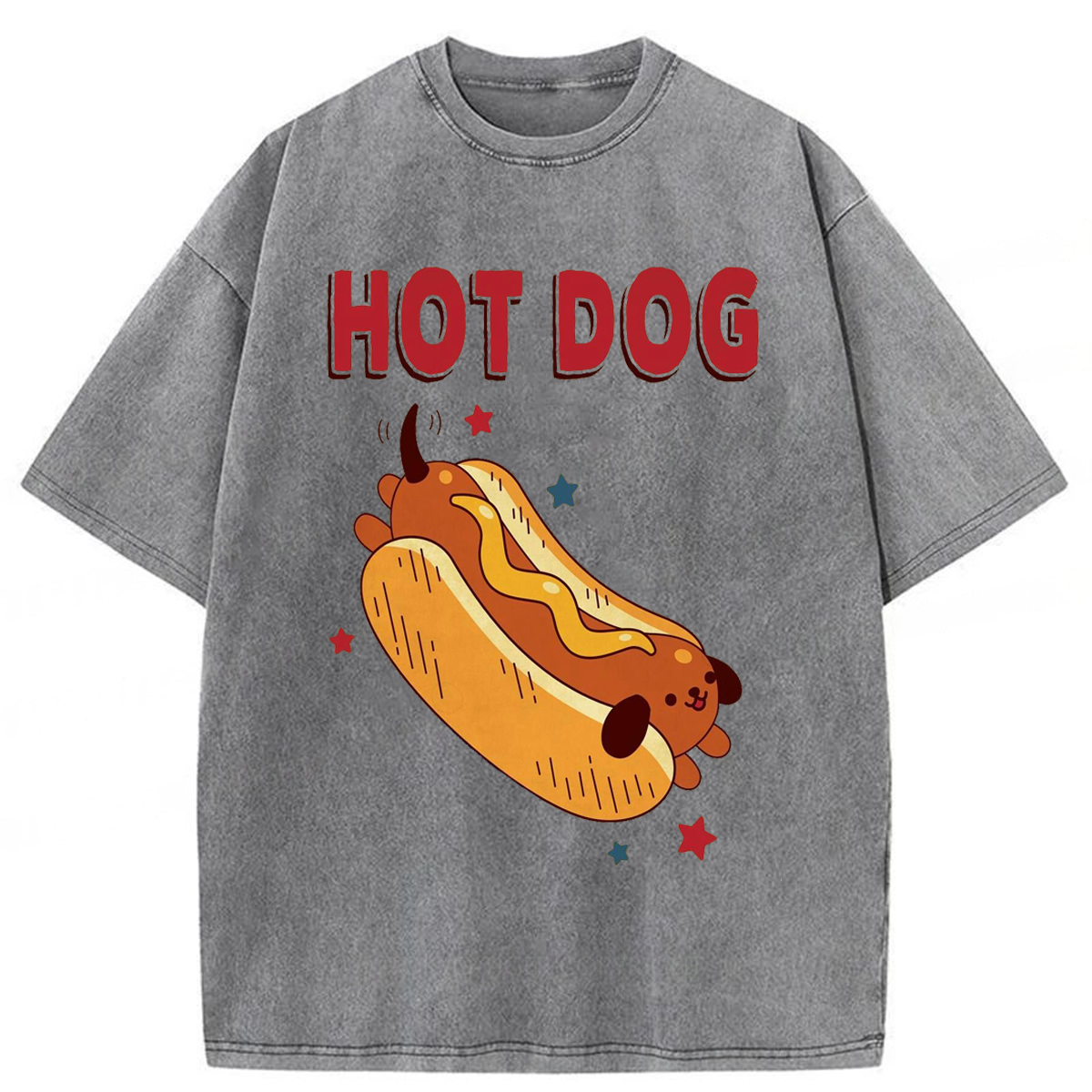 Tokyoviva Funny Hot Dog Washed T-shirt