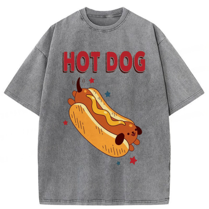 Tokyoviva Funny Hot Dog Washed T-shirt