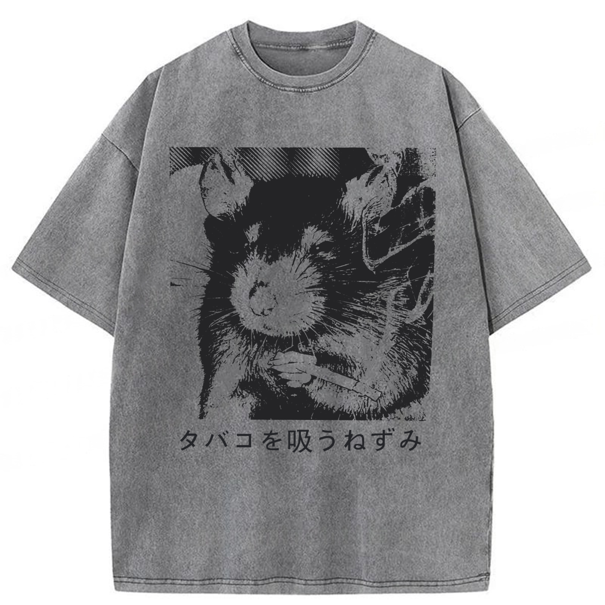 Tokyoviva Rat Smoking Cigarette Washed T-shirt