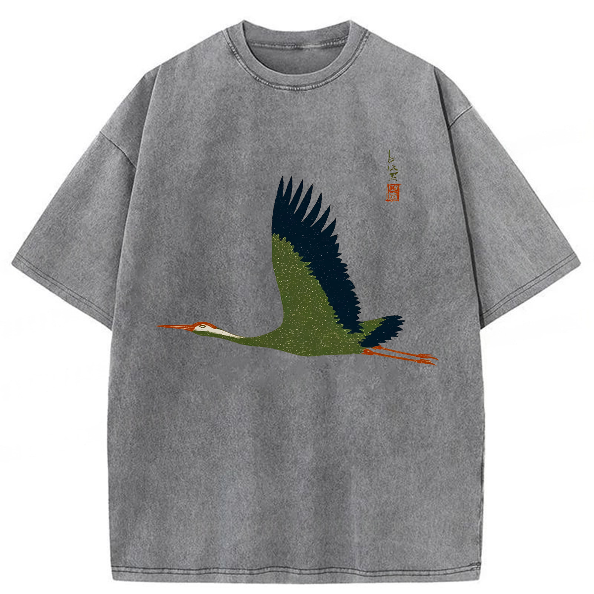 Tokyoviva Flying Crane  Washed T-shirt