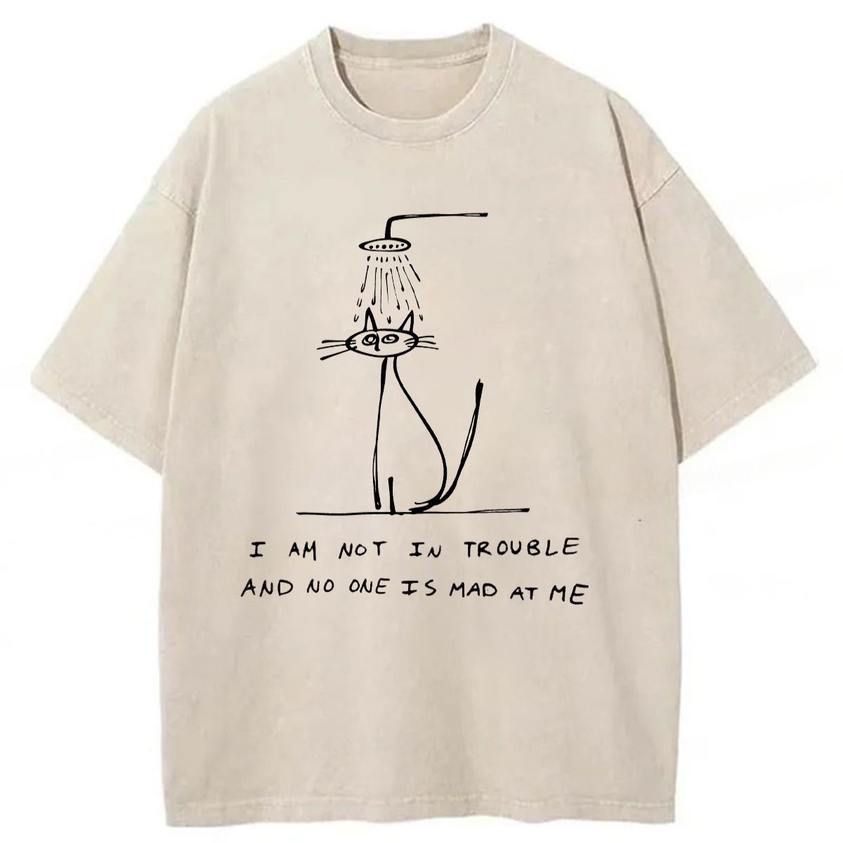 Tokyoviva A Sad Cat Alone Washed T-shirt