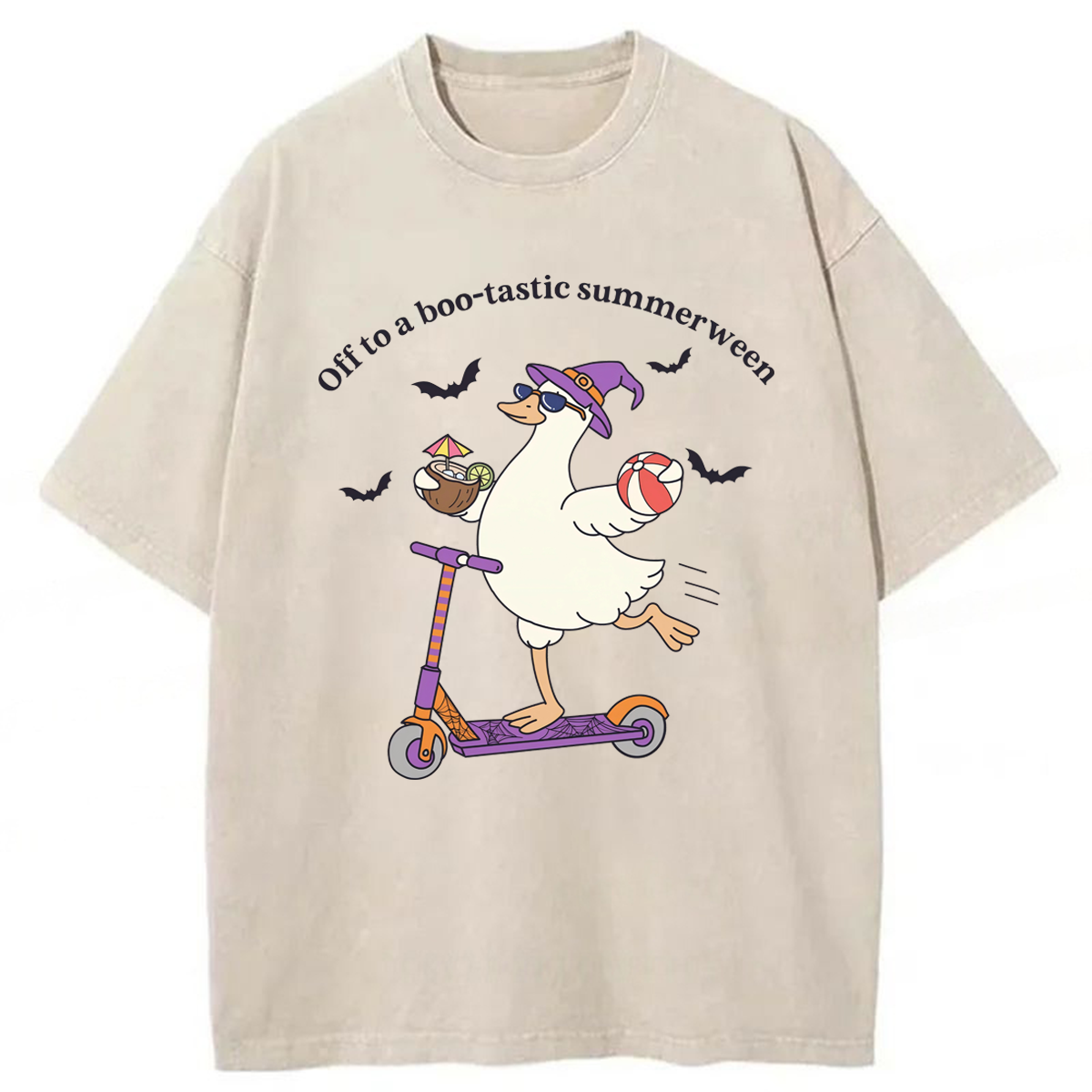 Tokyoviva Summerween Goose On Scooter Washed T-shirt