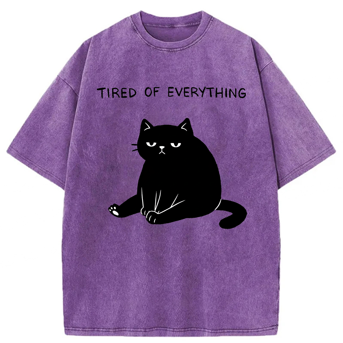 Tokyoviva Black Cat Tired Of Everything Washed T-shirt
