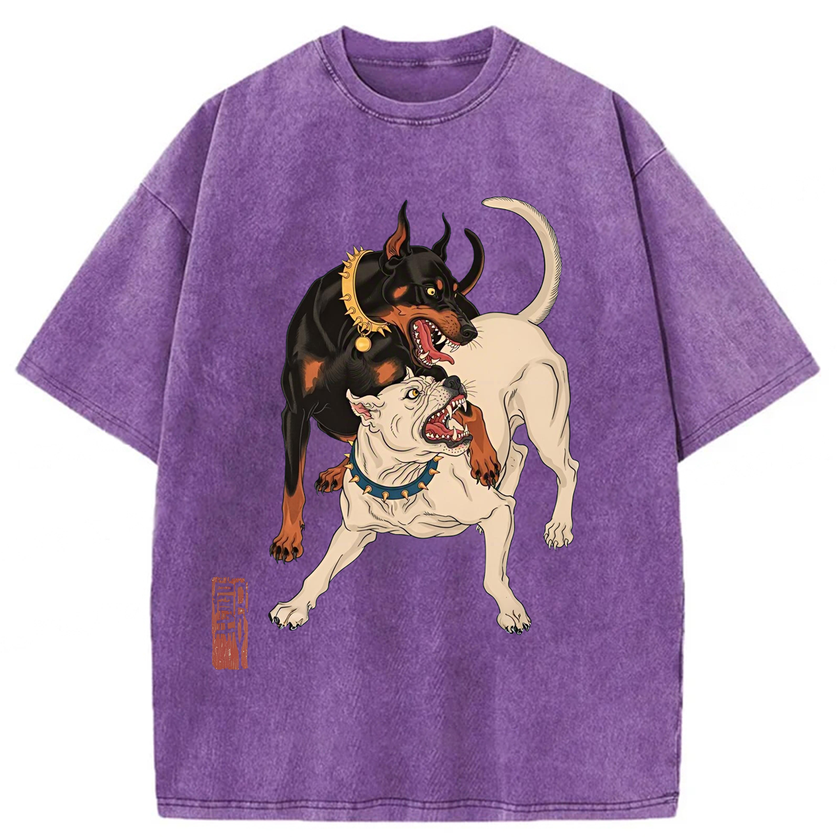 Tokyoviva Doberman VS Dogo Argentino Washed T-shirt