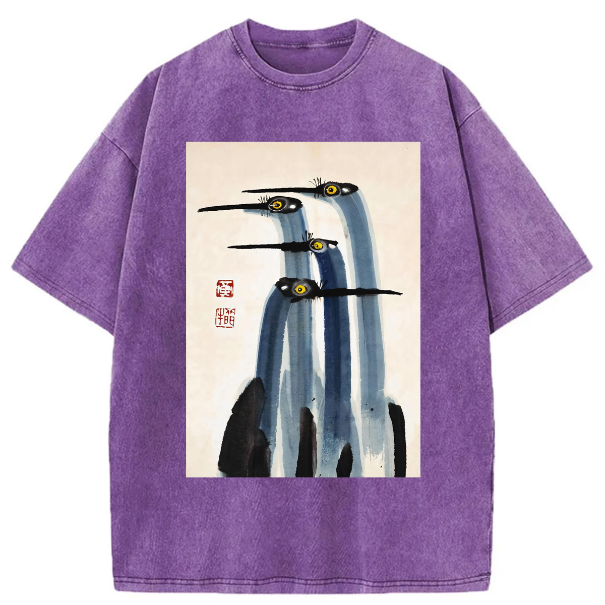 Tokyoviva Japanese Cranes Washed T-shirt