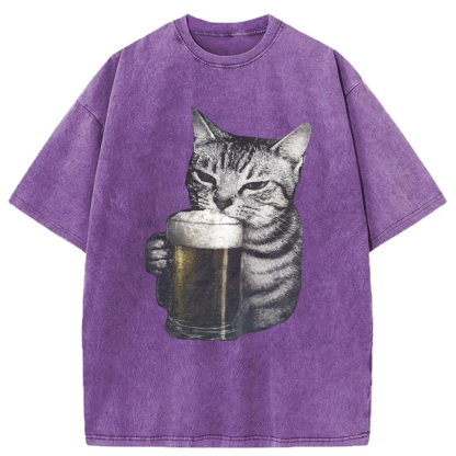 Tokyoviva Cat Beer Washed T-shirt