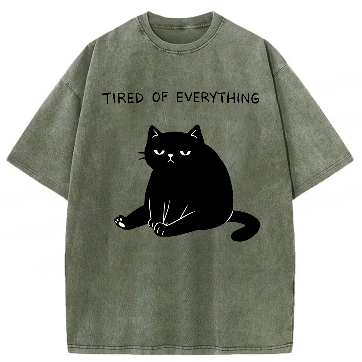Tokyoviva Black Cat Tired Of Everything Washed T-shirt