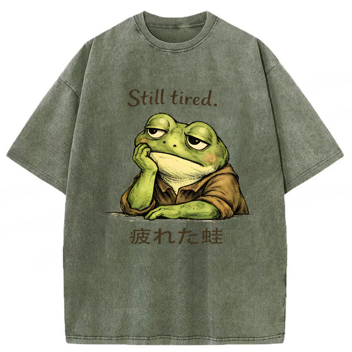 Tokyoviva Still Tired Frog Washed T-shirt
