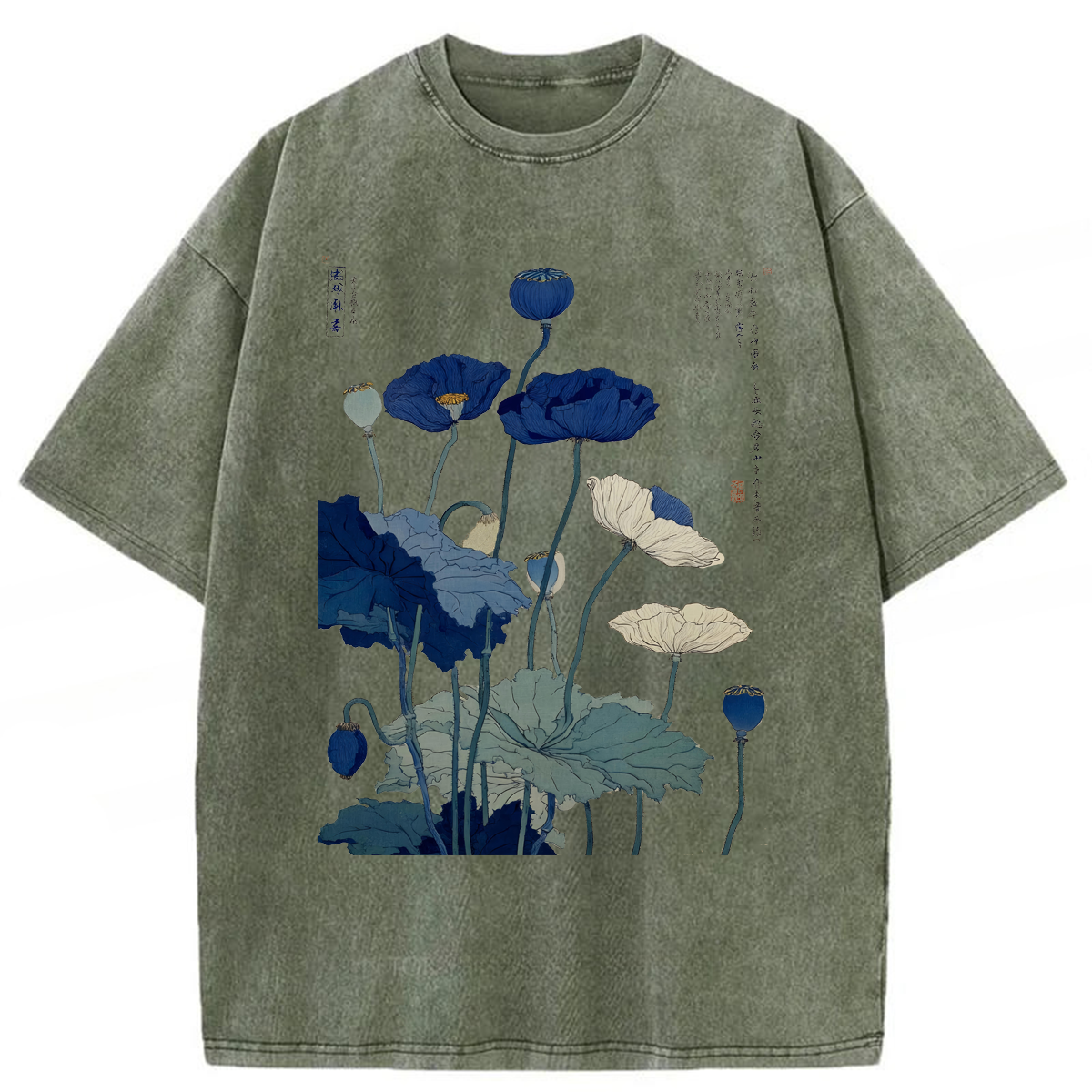 Tokyoviva Vintage Lotus Flower Washed T-shirt