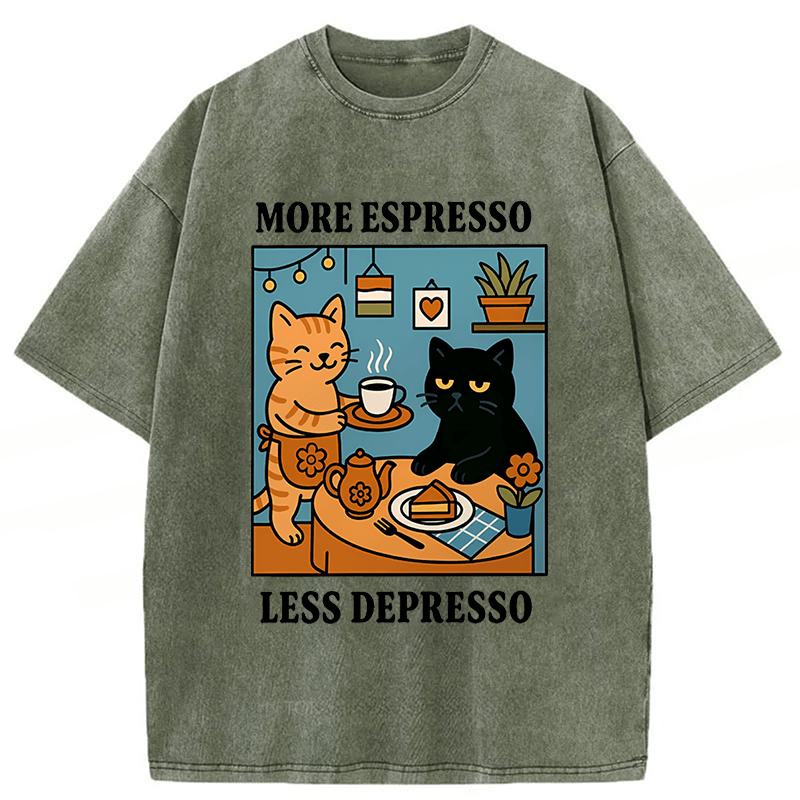 Tokyoviva More Espresso Less Depresso Washed T-shirt