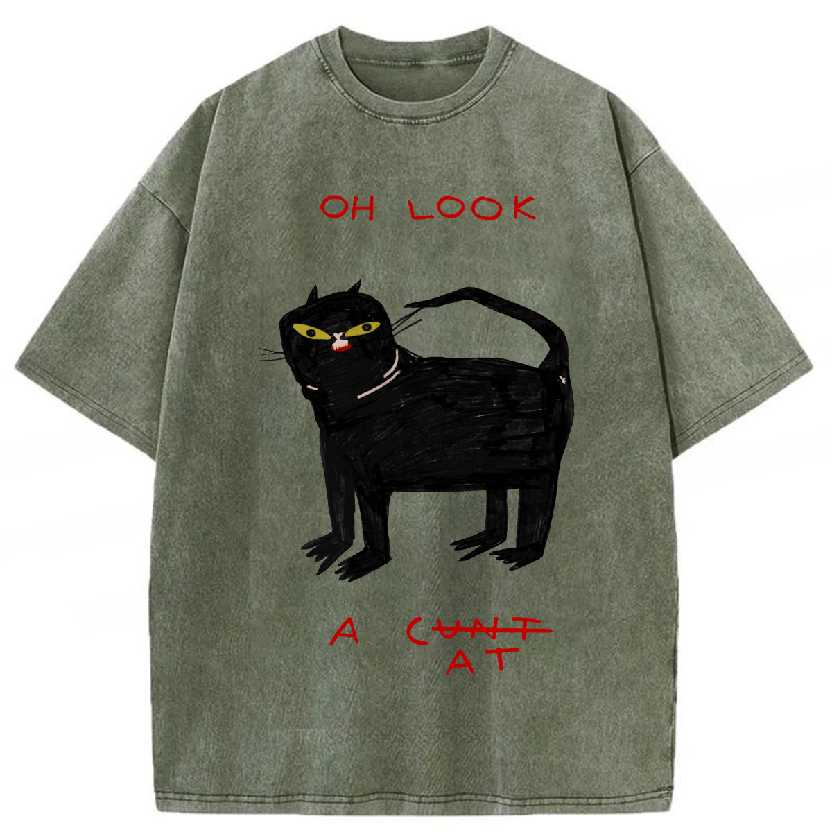 Tokyoviva Funny Cat Oh Look Washed T-shirt