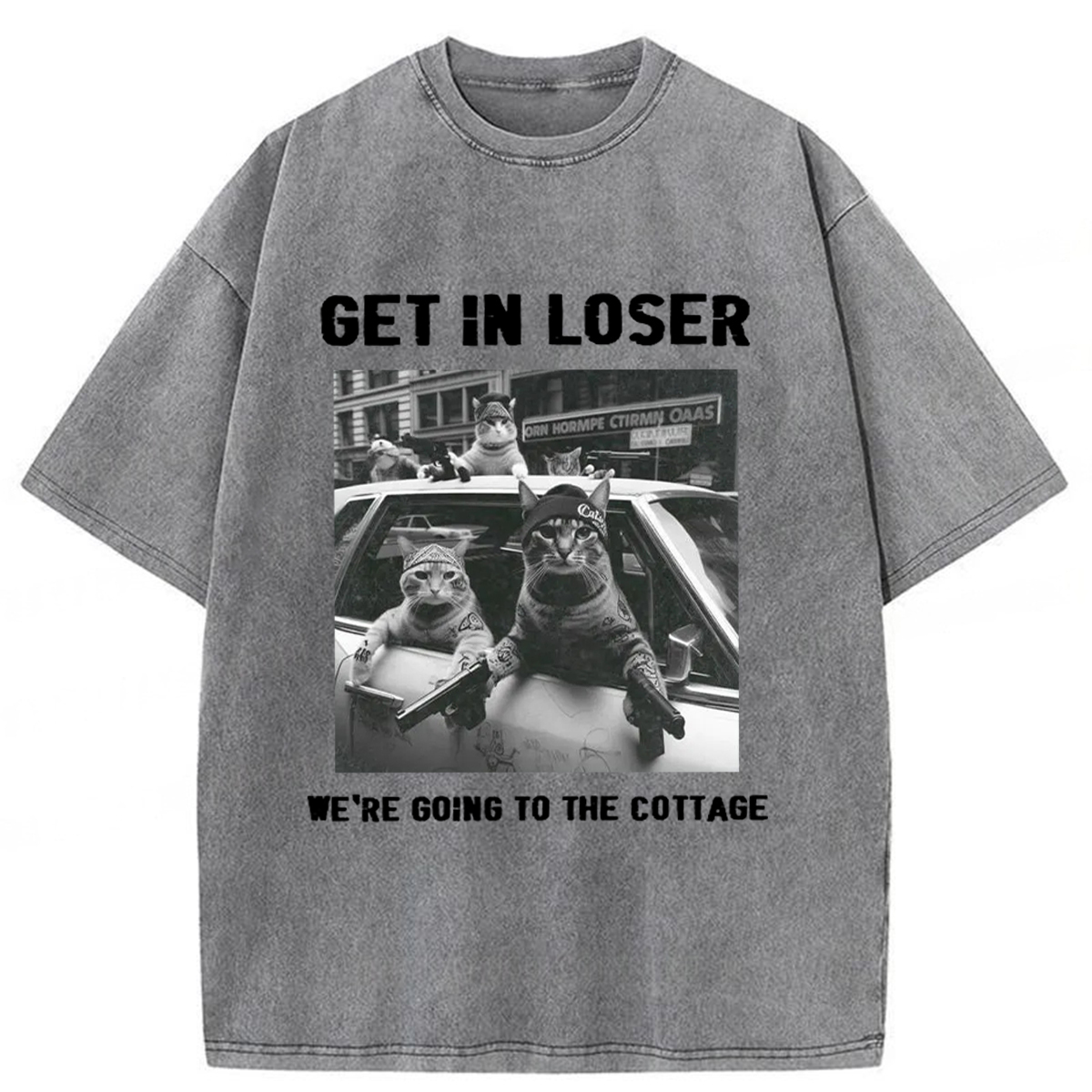 Tokyoviva Bandit Cat Washed T-shirt