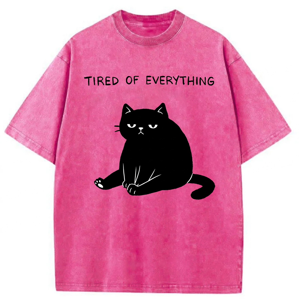 Tokyoviva Black Cat Tired Of Everything Washed T-shirt