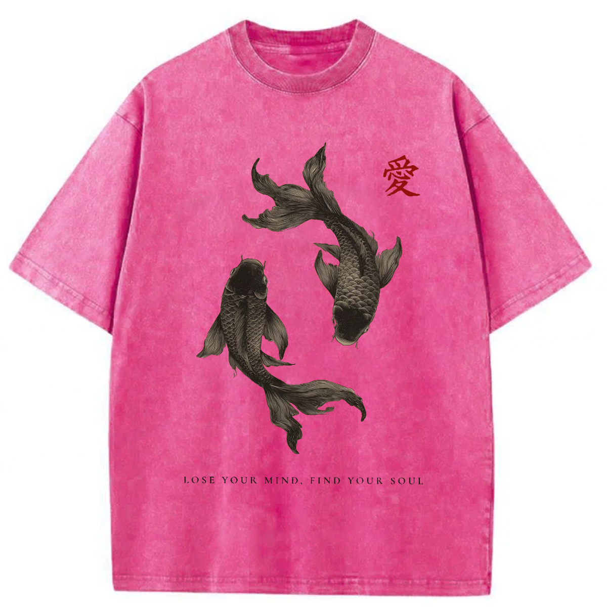 Tokyoviva Black Koi Fish Washed T-shirt